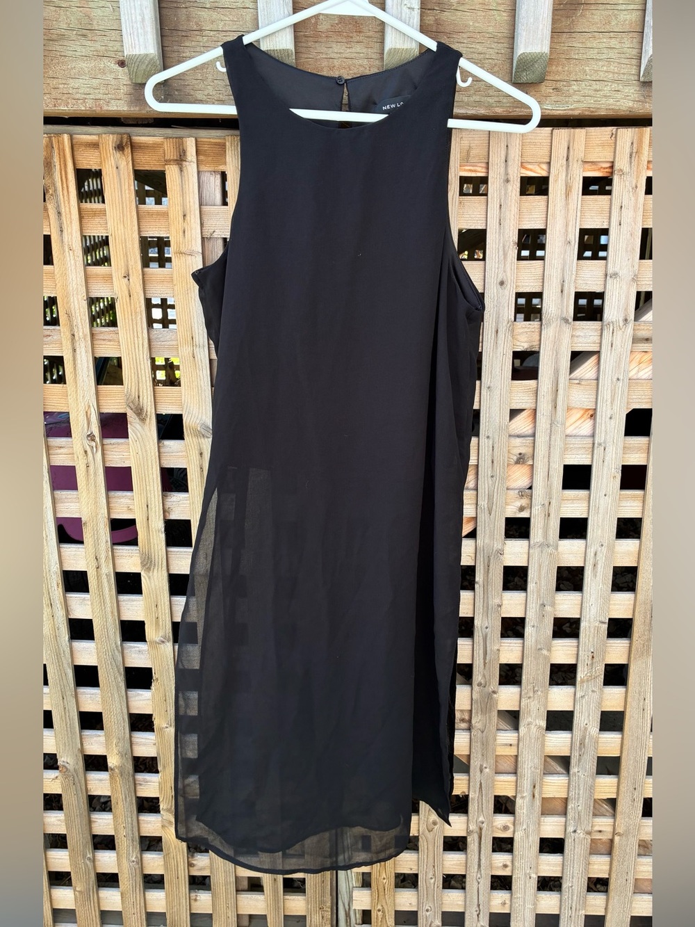 New Look Black Sleeveless Sheer Overlay Top